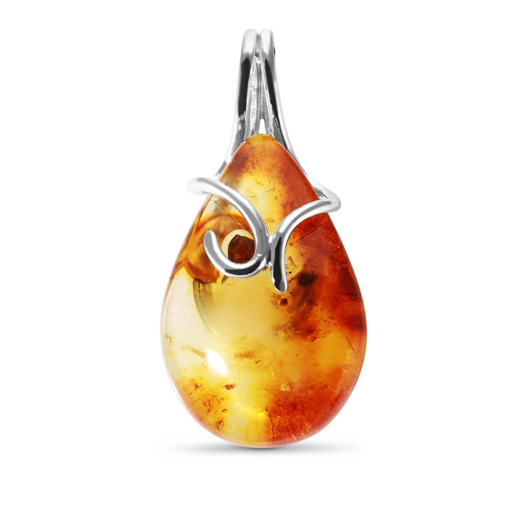 Pendentif En Argent 925 Avec Une Magnifique Topaze Pêche Taillée En Poire De 81 Carats - Lab Créée, éclat Exceptionnel