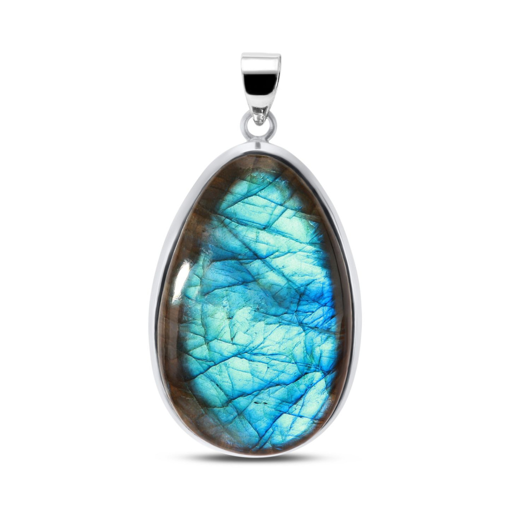 Pendentif Argent 925 Avec Perle Mabé Et Labradorite - Bimonia