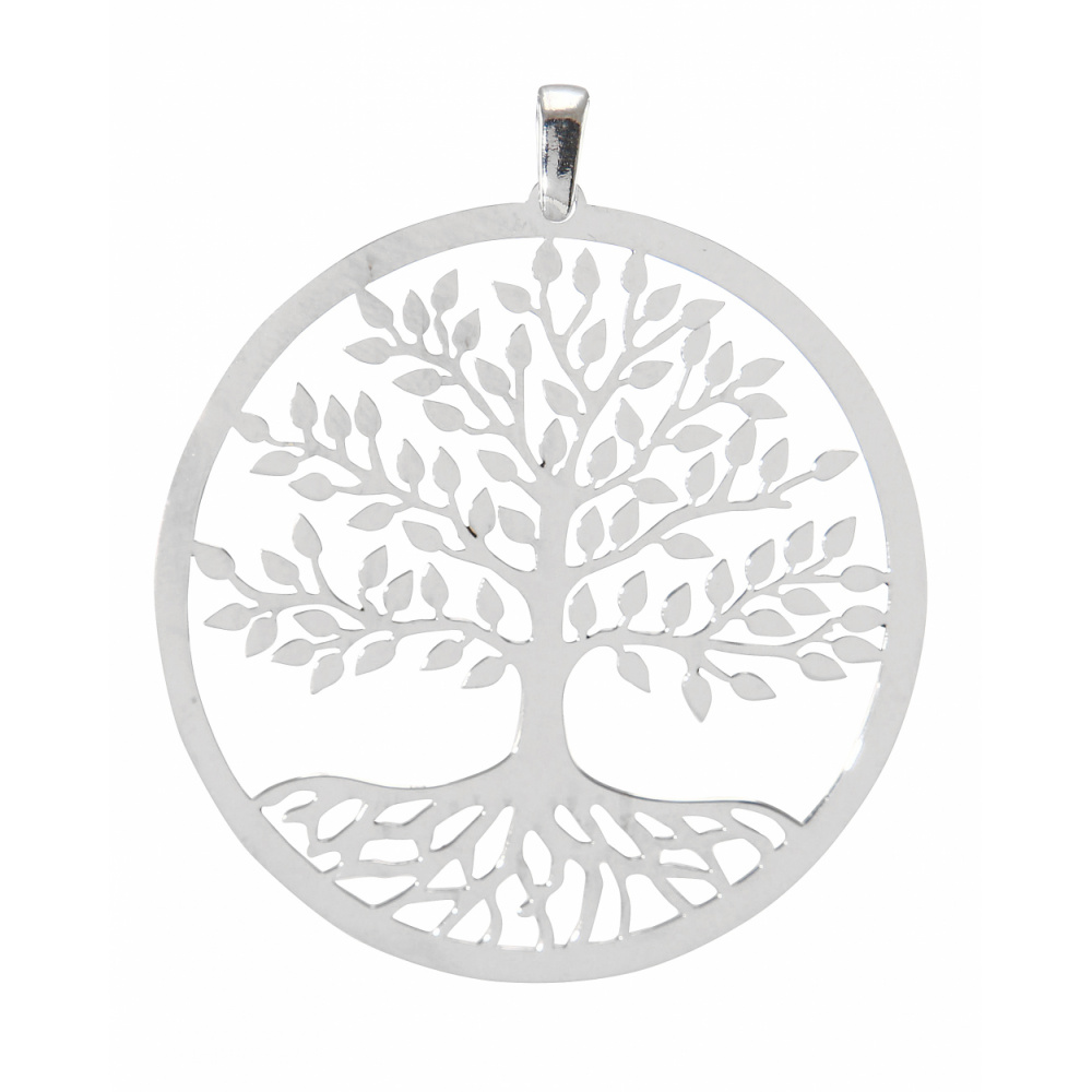 Pendentif Rond Arbre De Vie Incolore