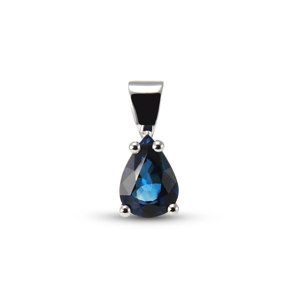 Pendentif Femme Or blanc & Saphir poire - Aurora