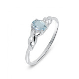 Aigue Marine / Or Blanc 375