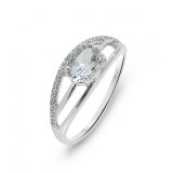 Aigue Marine / Or Blanc 375