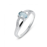 Aigue Marine / Or Blanc 375