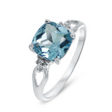 Topaze bleue / Or Blanc 375