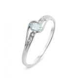 Topaze bleue / Or Blanc 375