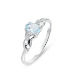 Topaze bleue / Or Blanc 375