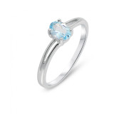 Topaze bleue / Or Blanc 375