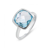Topaze bleue / Or Blanc 750