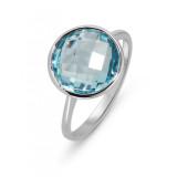 Topaze bleue / Or Blanc 750