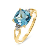 Topaze bleue / Or Jaune 375