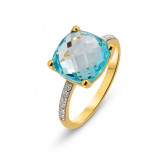 Topaze bleue / Or Jaune 375