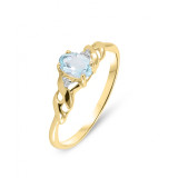 Topaze bleue / Or Jaune 375