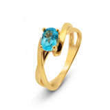 Topaze bleue / Or Jaune 375