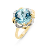 Topaze bleue / Or Jaune 375