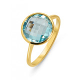 Topaze bleue / Or Jaune 750