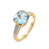 Topaze bleue / Or Jaune 375