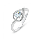 Topaze bleue / Or Blanc 375