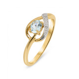 Topaze bleue / Or Jaune 375