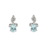 Topaze bleue / Or Blanc 375