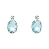 Topaze bleue / Or Blanc 750