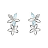 Topaze bleue / Or Blanc 375