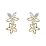 Topaze bleue / Or Jaune 375