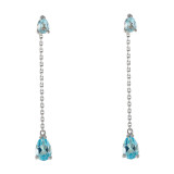 Topaze bleue / Or Blanc 375