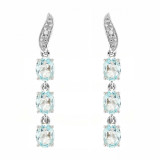 Topaze bleue / Or Blanc 375