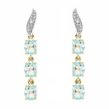 Topaze bleue / Or Jaune 375
