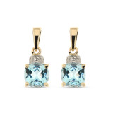 Topaze bleue / Or Blanc 375