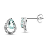 Topaze bleue / Or Blanc 375