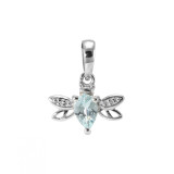 Topaze bleue / Or Blanc 375