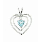 Topaze bleue / Or Blanc 375