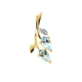 Topaze bleue / Or Jaune 375