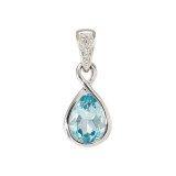 Topaze bleue / Or Blanc 375