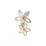 Topaze bleue / Or Jaune 375