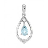 Topaze bleue / Or Blanc 375