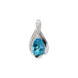 Topaze bleue / Or Blanc 375