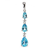 Topaze bleue / Or Blanc 375