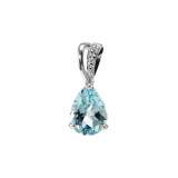 Topaze bleue / Or Blanc 375