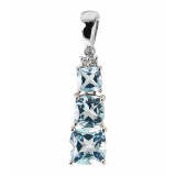 Topaze bleue / Or Blanc 375