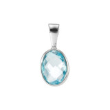 Topaze bleue / Or Blanc 750