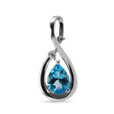 Topaze bleue / Or Blanc 750