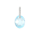 Topaze bleue / Or Blanc 750