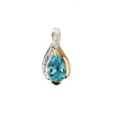 Topaze bleue / Or Jaune 375