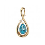 Topaze bleue / Or Jaune 750