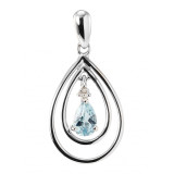 Topaze bleue / Or Blanc 375