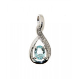 Topaze bleue / Or Blanc 375