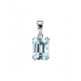 Topaze bleue / Or Blanc 750