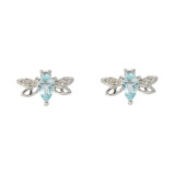 Topaze bleue / Or Blanc 375